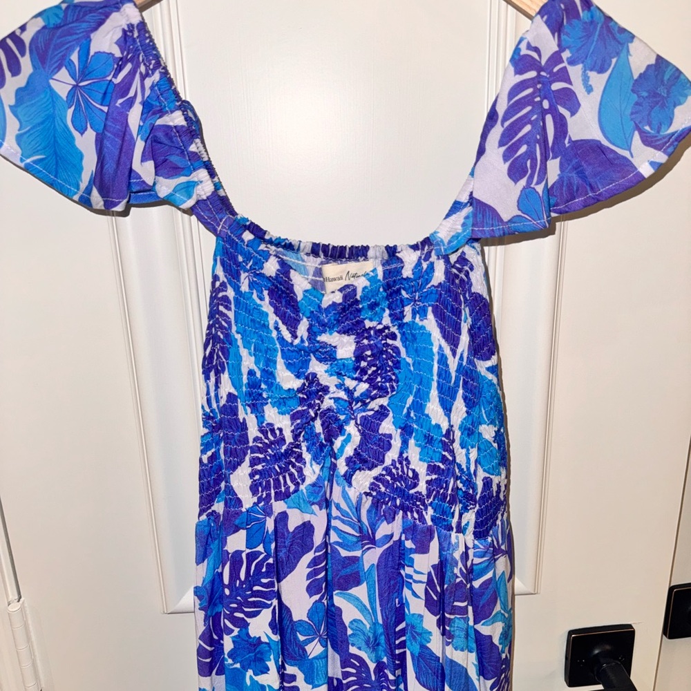 Tiare Hawaii Blue and Purple Floral Dress
